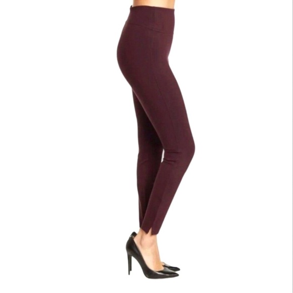Spanx Ankle Length Ponte‎ Hem Slit Leggings size 1x in Brandywine maroon - Picture 1 of 10